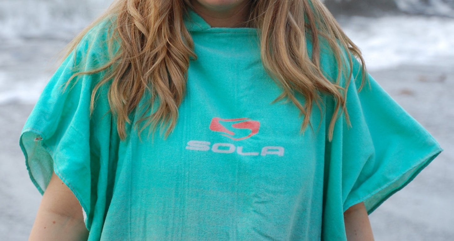 Sola Handtuch-Wickelmantel – MINT-PFIRSICH – Groß/XL