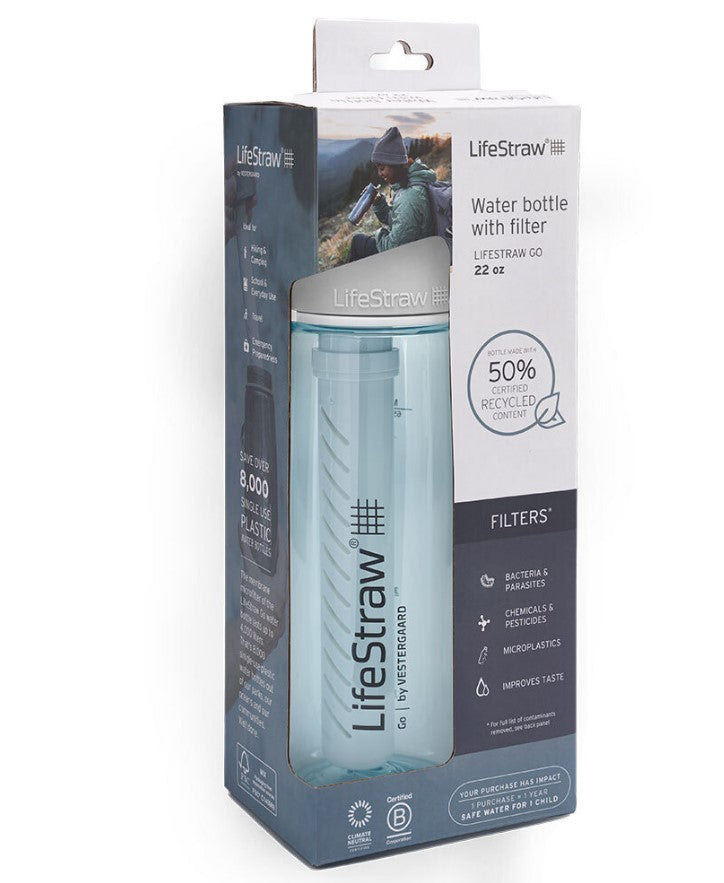 BOUTEILLE FILTRANTE À EAU LIFESTRAW GO 650ml - BLEU CLAIR TRITAN RENEW