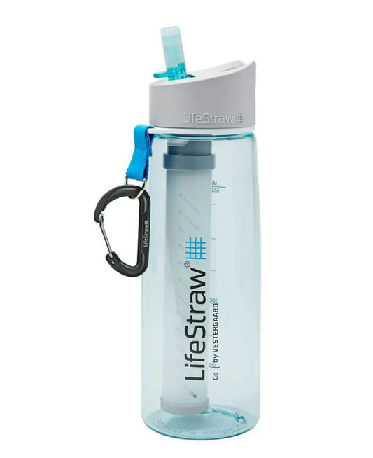 LIFESTRAW GO 650ml WATER FILTER BOTTLE - LIGHT BLUE TRITAN RENEW