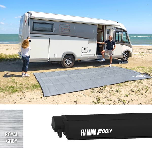 Fiamma F80L 500 Awning Deep Black - Royal Grey