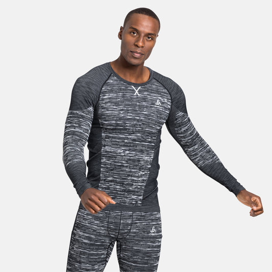 Odlo Men`s The Blackcomb ECO long sleeve base layer top - Black Space Dye