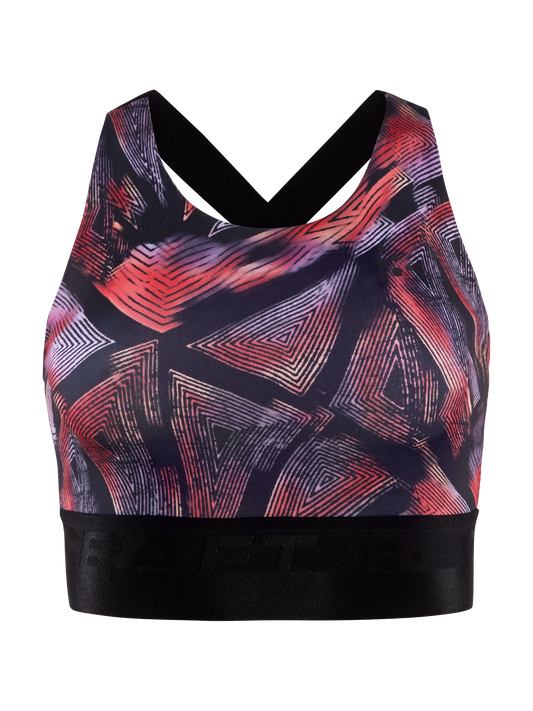 Craft Womens Core Essence Sport Crop Top - Black-Lavender