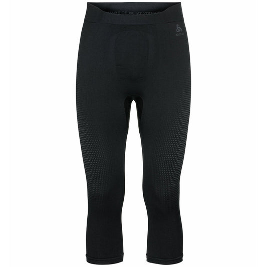 Odlo Men's PERFORMANCE WARM ECO Base Layer 3/4 Pants - Black-Graphite Grey