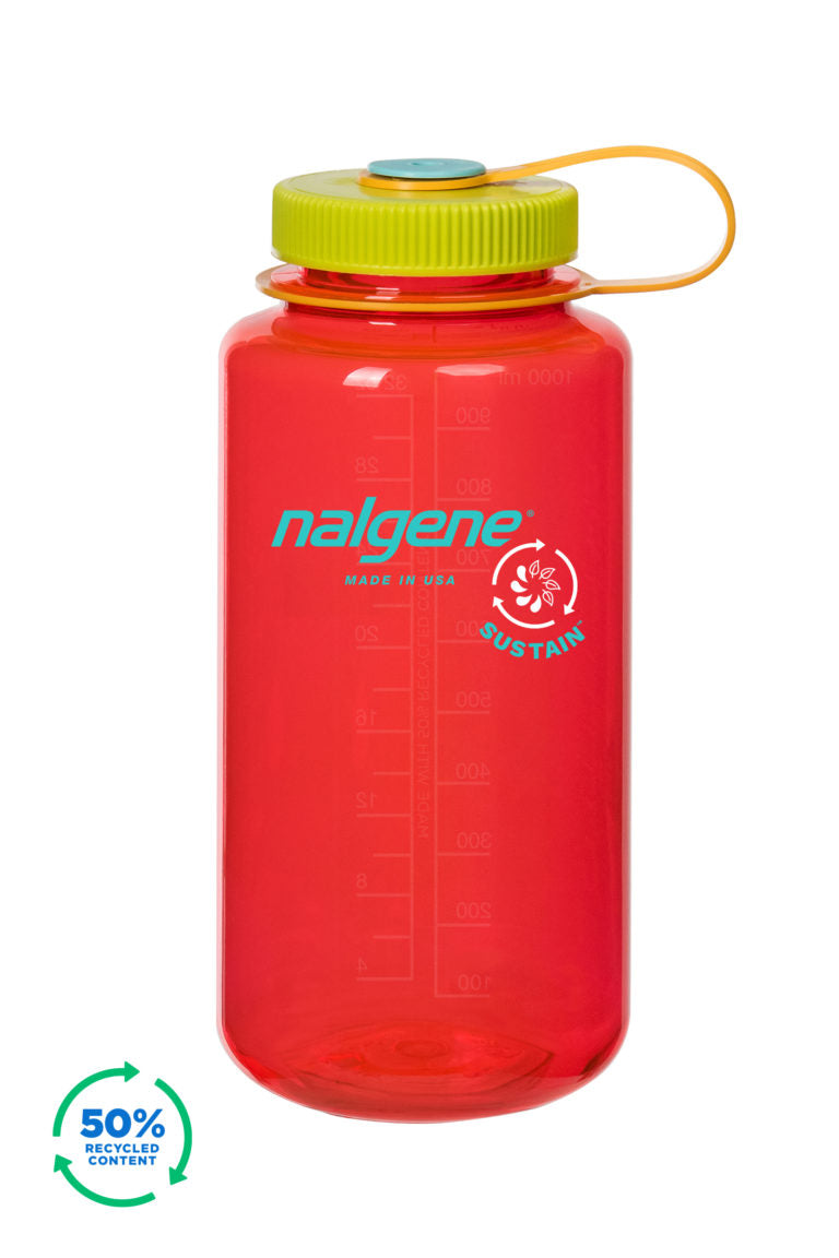NALGENE 32oz / 1 Litre Wide Mouth Tritan Sustain - POMEGRANATE