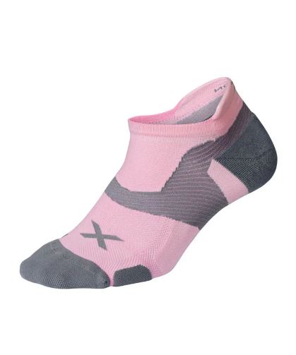 2XU Unisex Vectr Cushion No Show Socks - Dusty Pink/Grey
