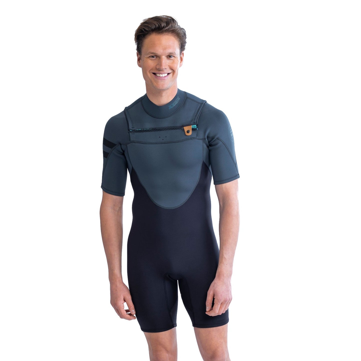 Jobe Perth Shorty 3/2mm Chestzipper Combinaison Homme Gris