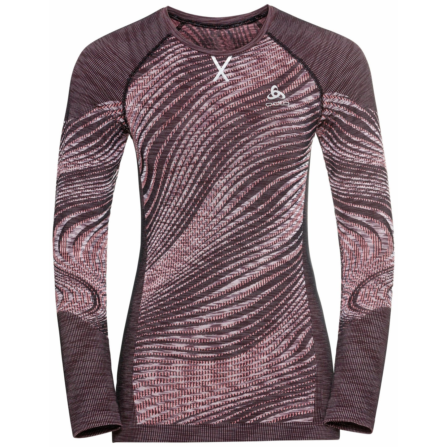 Odlo Damen The Blackcomb ECO Langarm-Basisschicht-Oberteil – Siesta Space Dye