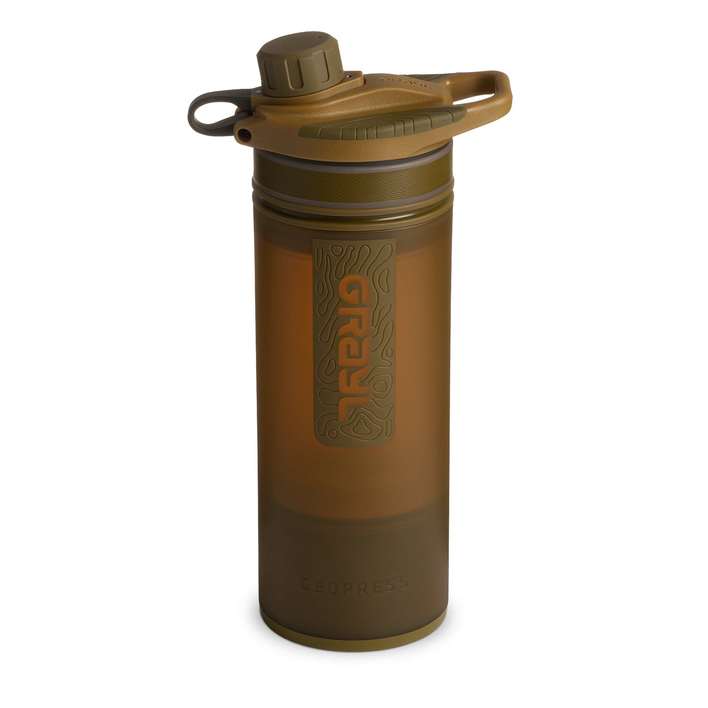 Bouteille purificateur d'eau GRAYL Geopress - Édition secrète - Marron coyote