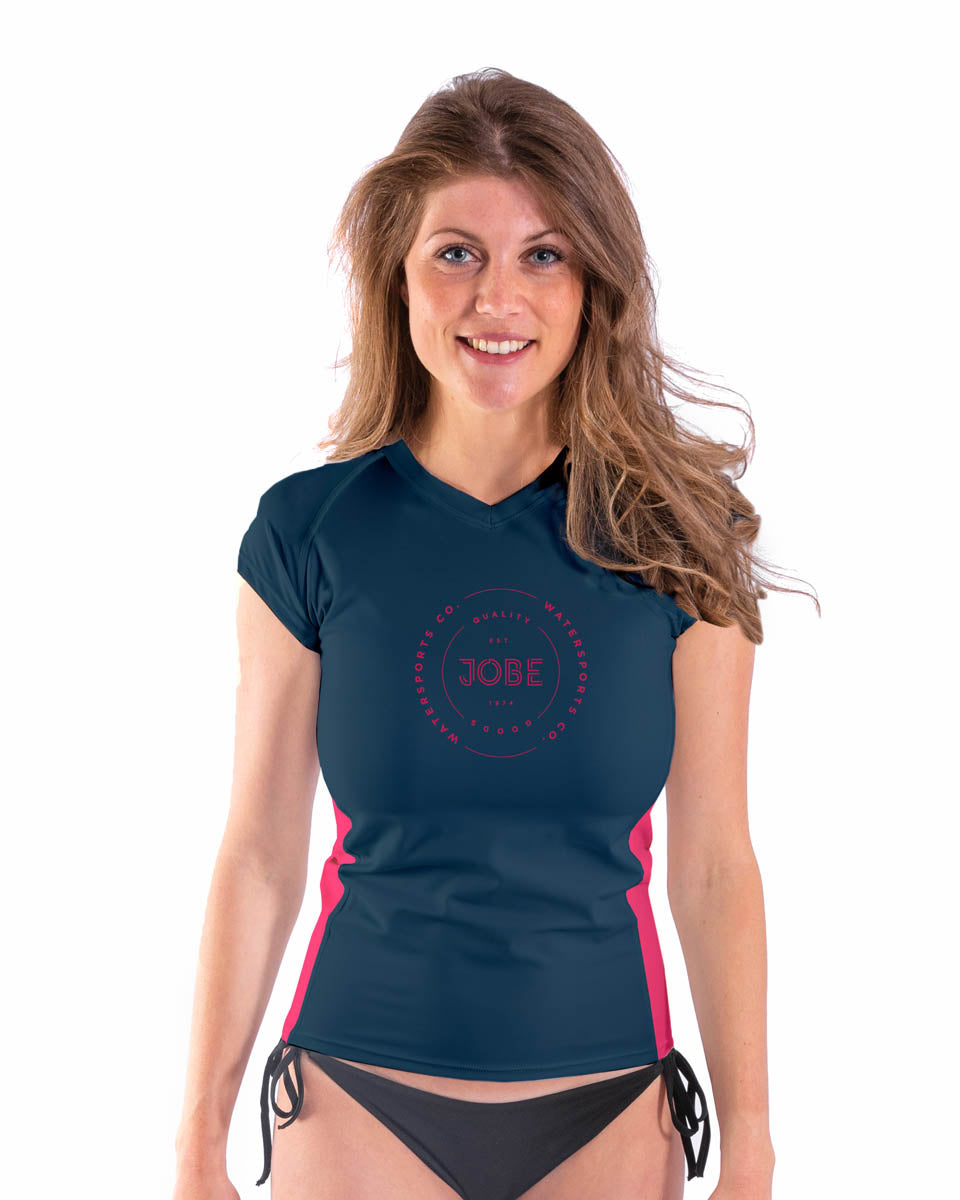 Jobe Rash Guard Shortsleeve – Damen – V-Ausschnitt – Mitternachtsblau