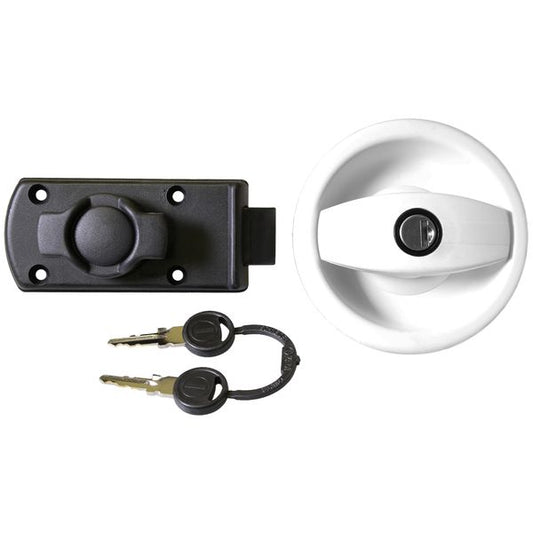 Serrure de porte Zadi blanche main droite