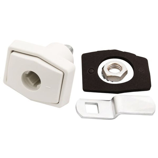 Serrure à Poussoir Rectangulaire Zadi Blanc Cassé