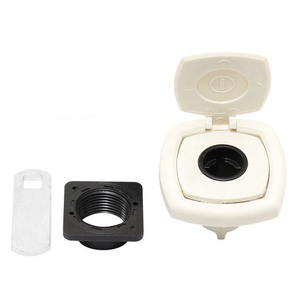 Serrure à poussée carrée Zadi avec couvercle blanc