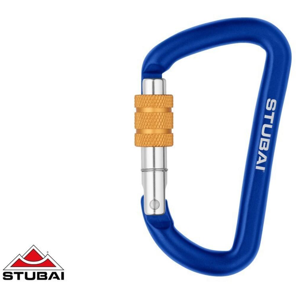 Stubai Off-Set D Mini-Karabiner – Screwgate – Blau