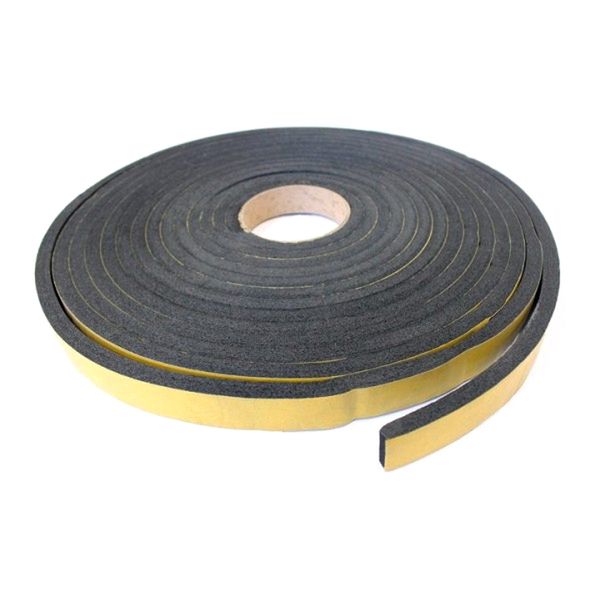 Mousse EPDM pour portes et fenêtres, adhésif double face, 12 x 6 mm x 10 mètres, noir