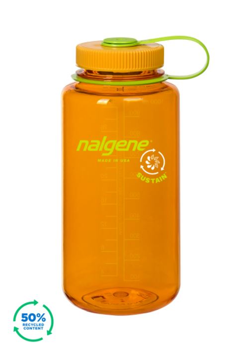 NALGENE 32oz / 1 Litre Wide Mouth Tritan Sustain - CLEMENTINE
