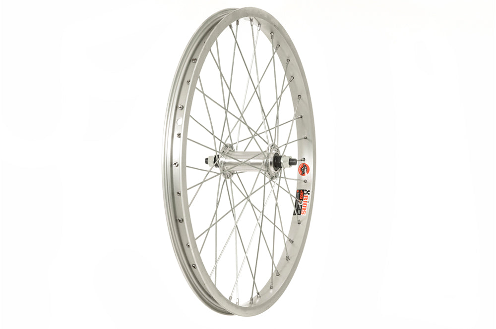 Raleigh 20 BMX Wheel, Silver 3/8 Nutted, Rear.