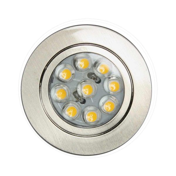 Downlight Encastrable 45mm Nickel Brossé (12V / 1W / Blanc Chaud / IP20)