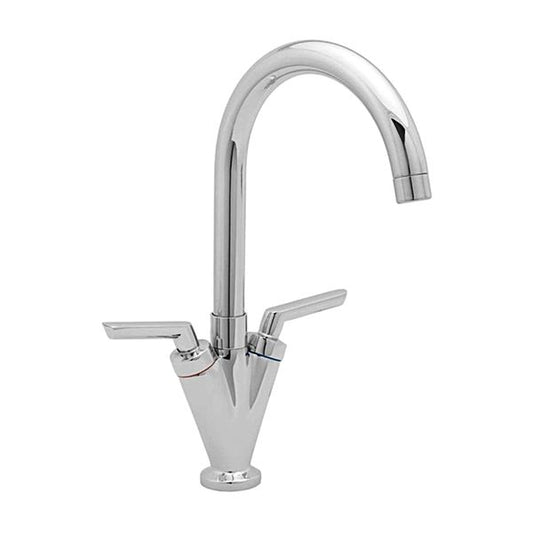 AG Swan Twin Lever Kitchen / Galley Monoblock Mixer Tap Chrome