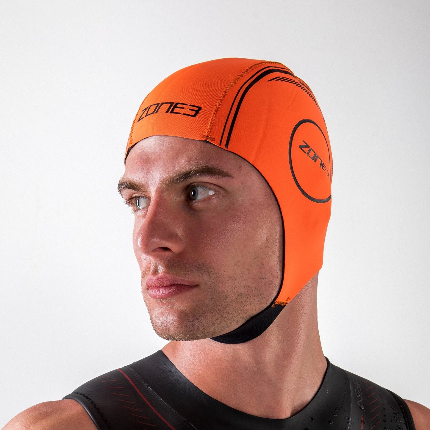 Zone 3 Neoprene Swim Cap Hi-Vis Orange