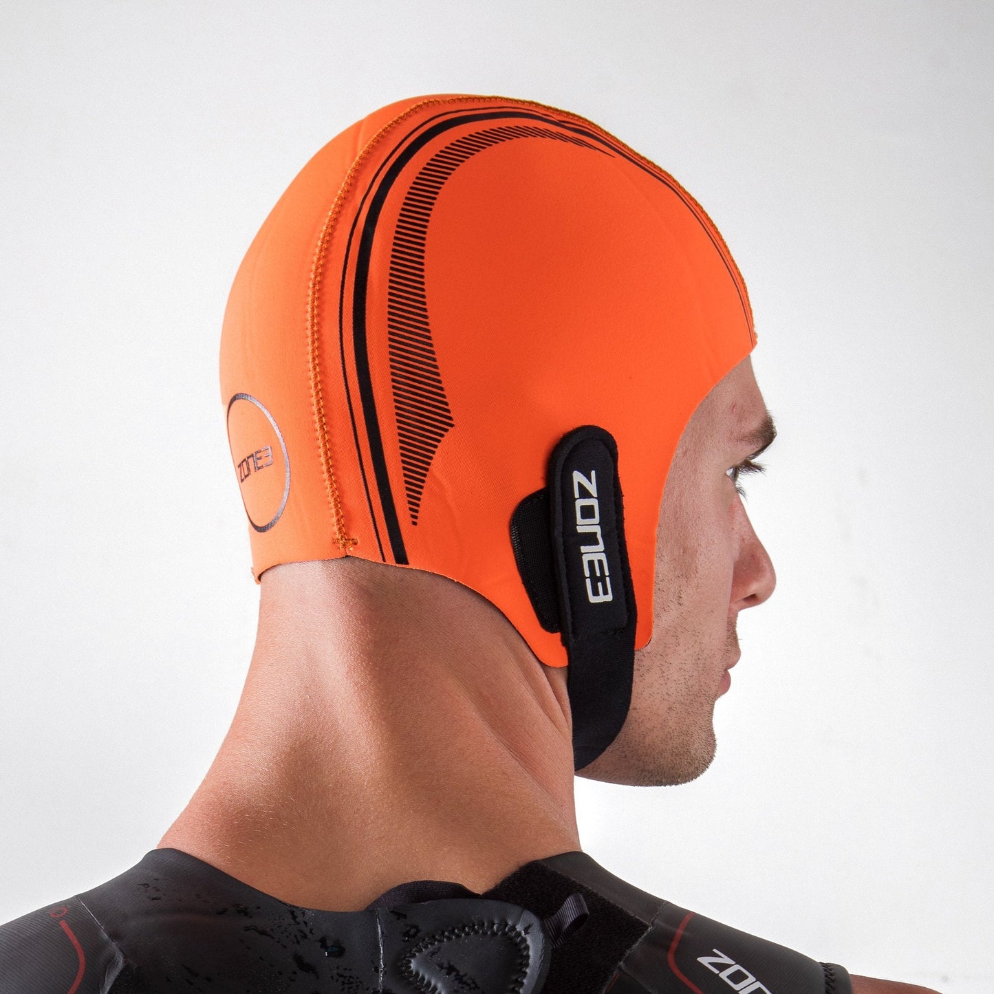 Zone 3 Neoprene Swim Cap Hi-Vis Orange