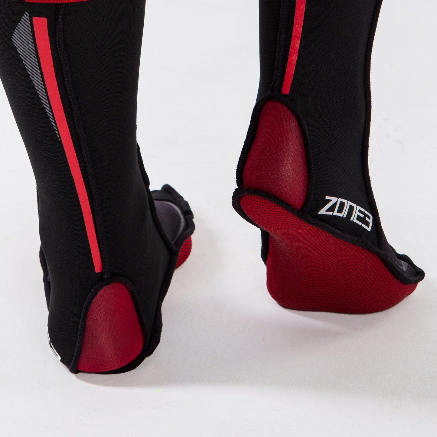 Zone 3 Neoprene Swim Socks - Black/Red