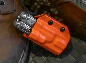 Étui Kydex Clip & Carry : Leatherman FREE P4 - Fibre de carbone orange