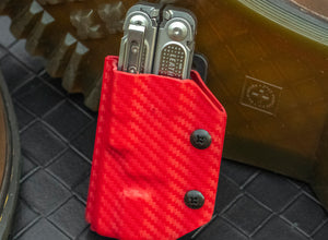 Étui Kydex Clip & Carry : Leatherman FREE P4 - Fibre de carbone rouge