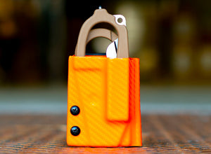 Gaine Kydex Clip & Carry : Leatherman Raptor Rescue - Fibre de carbone orange
