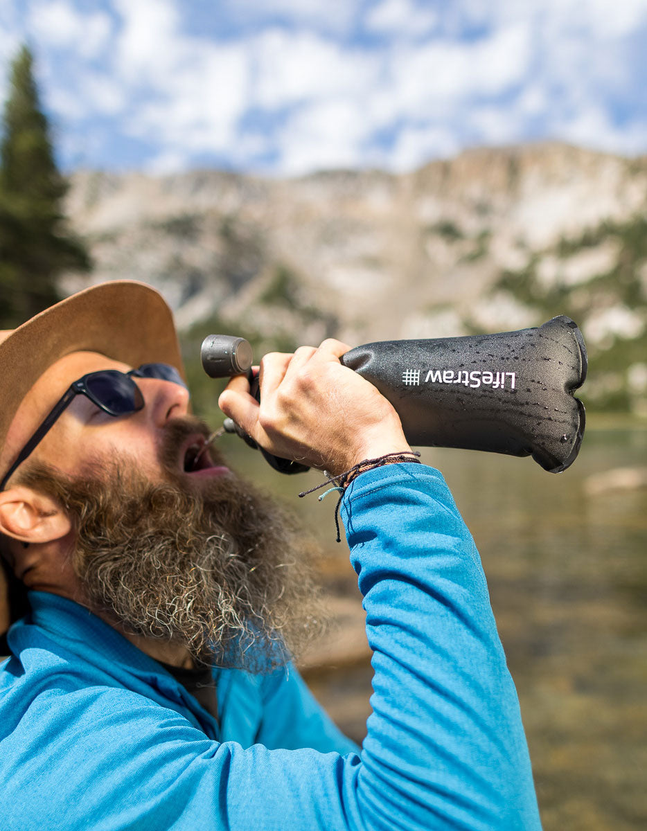 Bouteille souple LifeStraw Peak Series 1L - Gris Montagne Foncé