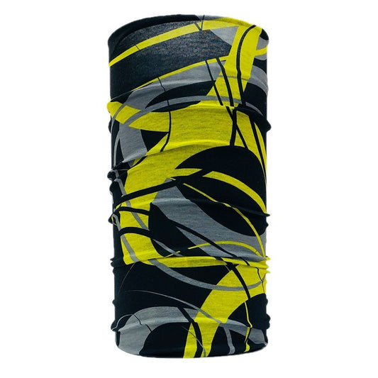 FITLETIC MULTI SCARF/NECK GAITER - BLACK/GREY/YELLOW/SWIRLS