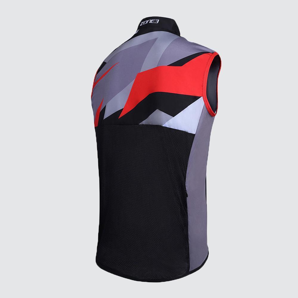 Gilet de cyclisme coupe-vent/averse pour homme Zone 3 noir/rouge/gris