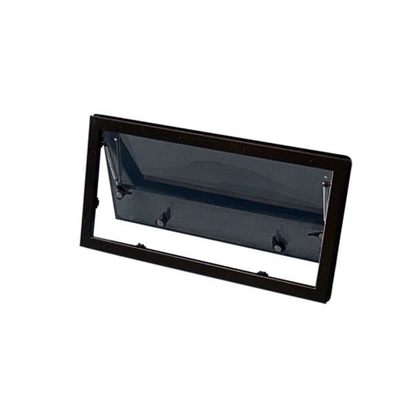 Campervan Hinged Window Curved Black Alloy Frame 500 x 450mm