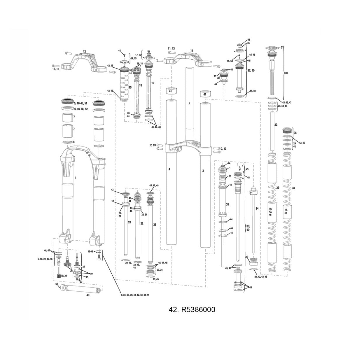 ROCKSHOX ERSATZTEIL – VORDERRADAUFHÄNGUNGS-SERVICE-KIT – BOXXER RACE/RC 2010–2016