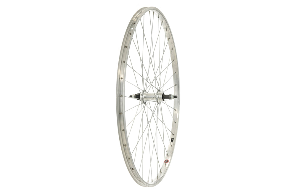 Tru-build wheels 700C Rear Wheel, Alloy Rim, Screw-on, Nutted Axle, Silver