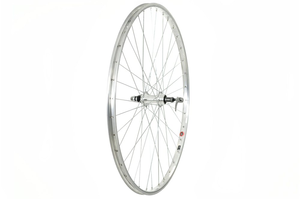 Tru-build wheels 700C Rear Wheel, Alloy Rim And Hub, Screw-on, Silver (QR)