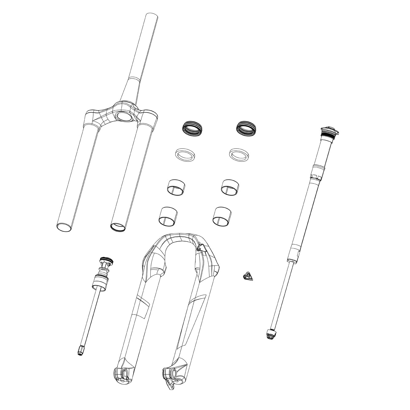 ROCKSHOX ERSATZTEIL – GABELDÄMPFERBAUGRUPPE – TURNKEY-KRONE (GEWINDESTEIGUNG 0,8 MM) (INKLUSIVE RECHTSSEITE INNENTEILE) – 26" – JUDY SILVER A1+/ 30 SILVER A3+ (2018+)