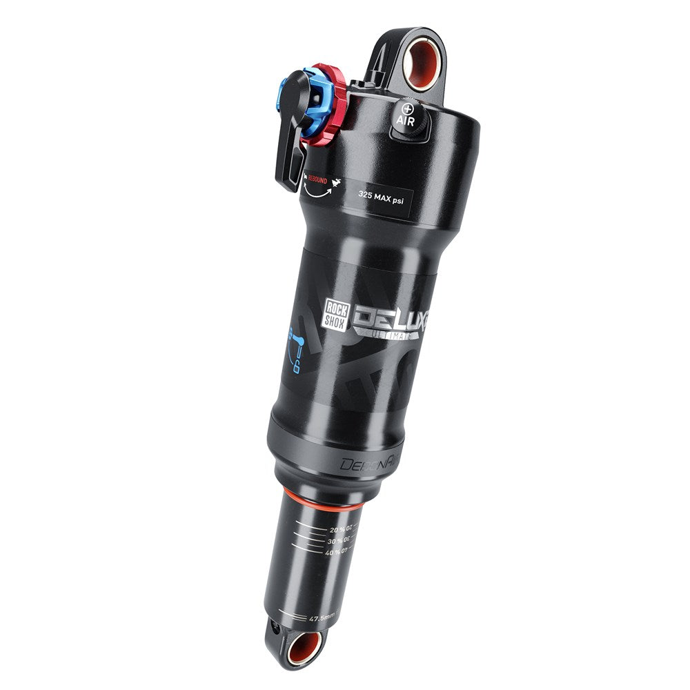 AMORTISSEUR ARRIÈRE ROCKSHOX DELUXE ULTIMATE RCT - DEBONAIR, 2 JETONS, MREB/MCOMP, LOCKOUTFORCE 380LB, TRUNNION STANDARD - B2
