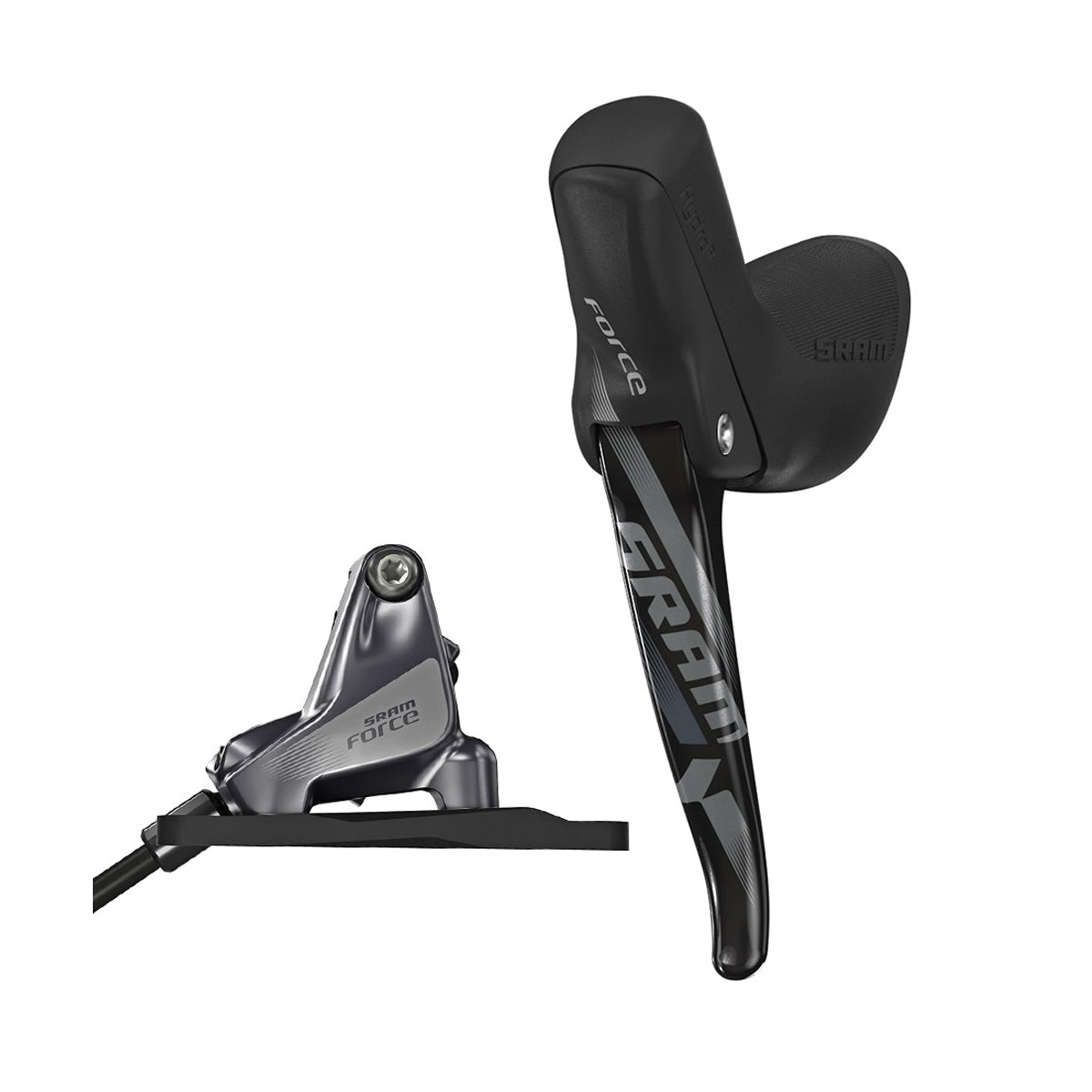 SRAM HYDRAULISCHE SCHEIBENBREMSE FORCE1 (UK-STIL) LINKE HINTERE BREMSE 1800 MM MIT FLAT MOUNT-HARDWARE (ROTOR UND HALTERUNG SEPARAT ERHÄLTLICH)