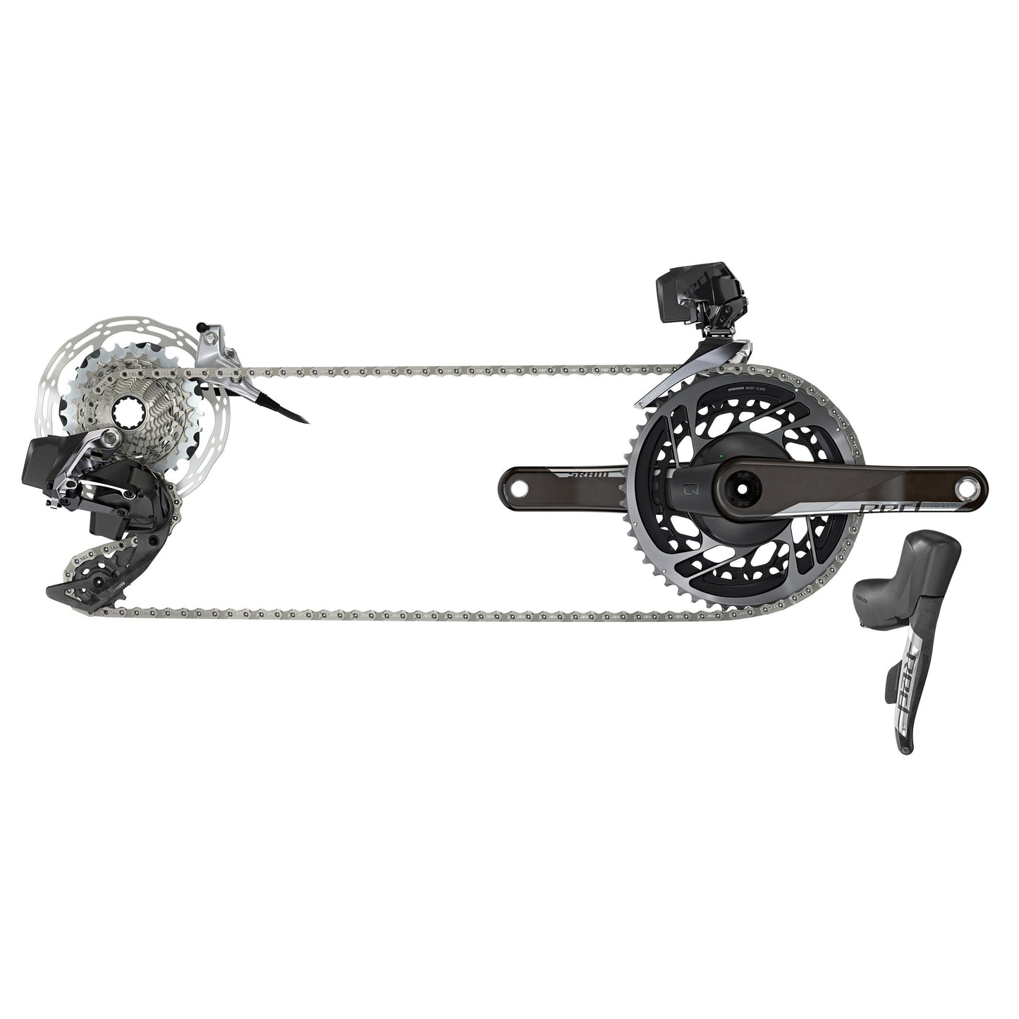 SRAM RED ETAP AXS 2X D1 ELEKTRONISCHE HRD FM-Gruppe – 6-BOLZEN-ROTOREN (SCHALT-/HYD-SCHEIBENBREMSE, 2-TEILIGES KABEL, HINTERRAD UND BATTERIE, FRONTDER UND BATTERIE, 160 ROTOREN CLX TI 6 BOLZEN, LADEGERÄT/KABEL UND KURZANLEITUNG)