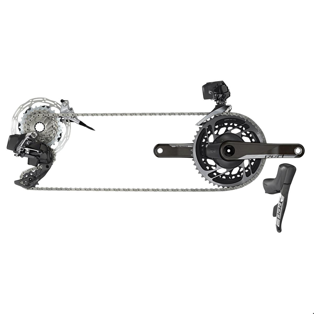 SRAM RED ETAP AXS 2X D1 ELECTRONIC HRD FM-Gruppe 33T MAX RD – CENTRELOCK (SCHALT-/HYD-SCHEIBENBREMSE, 2-TEILIGE CAL, REARDER 33T MAX & BATT., FRONTDER & BATT., 160ROTORS CLX TI CENTERLOCKING, LADEGERÄT/KABEL & KURZANLEITUNG)