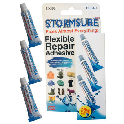 Stormsure Flexibler Reparaturkleber, 3 x 5 g Tube – transparent
