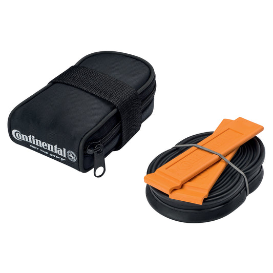 CONTINENTAL ROAD SADDLE BAG WITH RACE 700 X 20-25 PRESTA 48MM VALVE TUBE AND 2 TYRE LEVERS