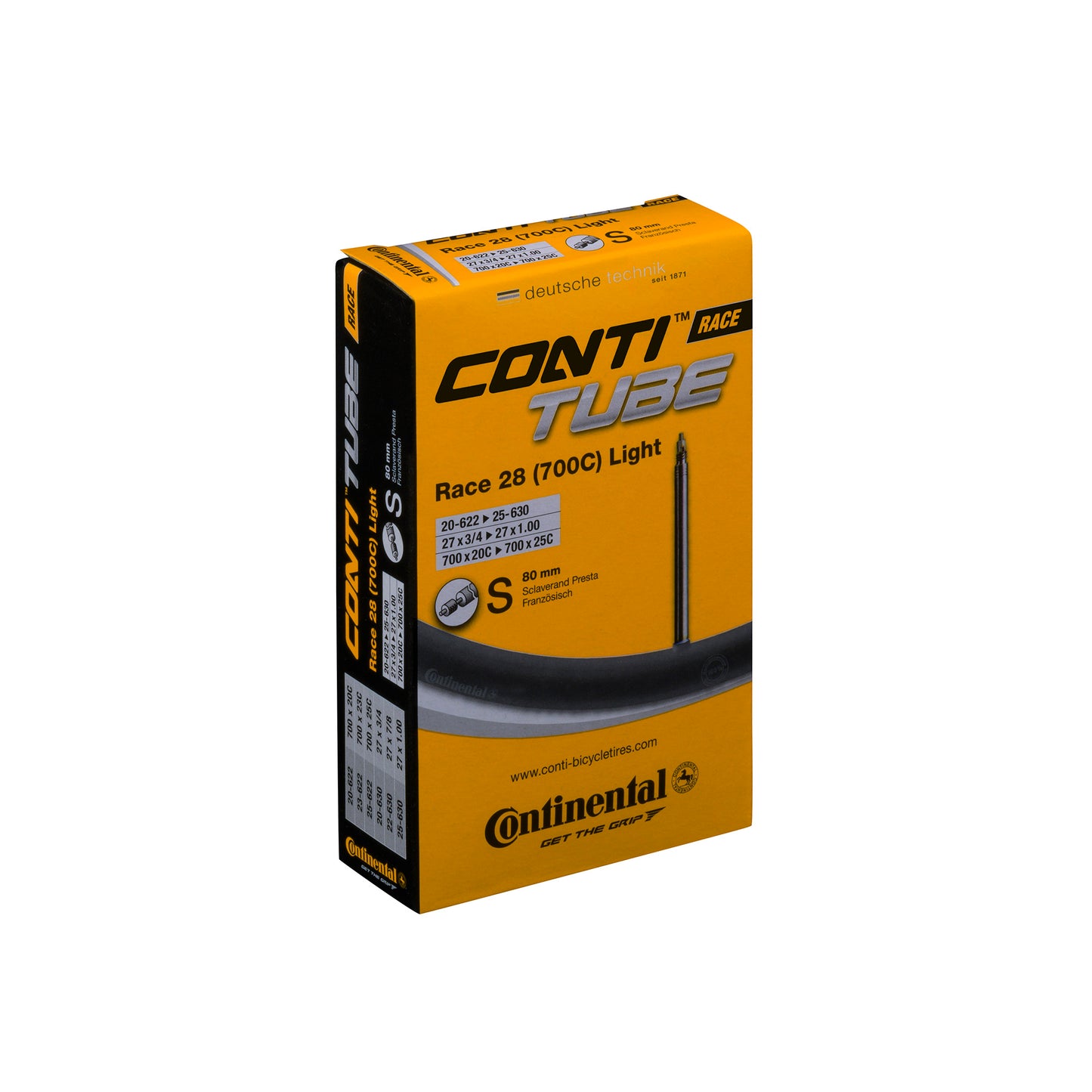 CONTINENTAL RACE TUBE LIGHT – PRESTA 80-MM-VENTIL
