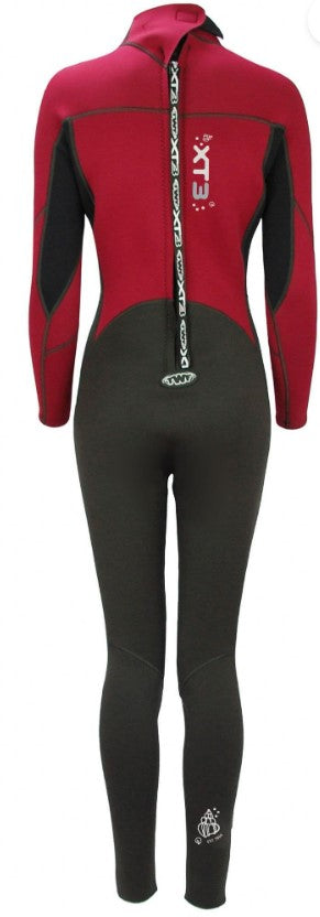 TWF XT3 Ladies 3mm Full Wetsuit - Crimson/Asphalt