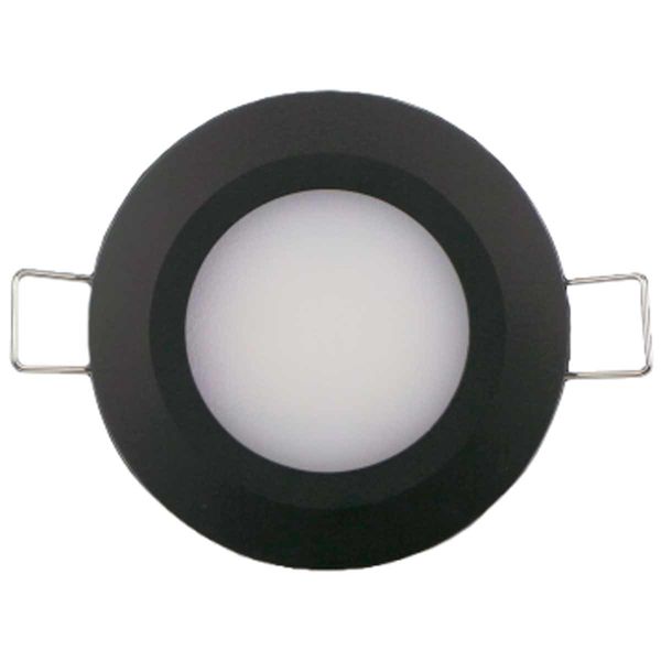 Schlankes schwarzes LED-Downlight zur Einbaumontage (kaltweiß / ohne Schalter)