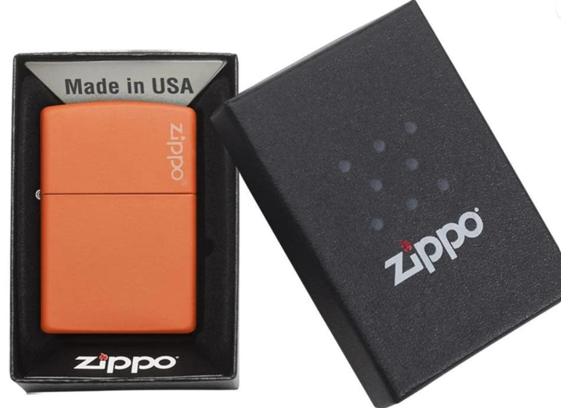 Zippo Logo Feuerzeug – Orange Matt
