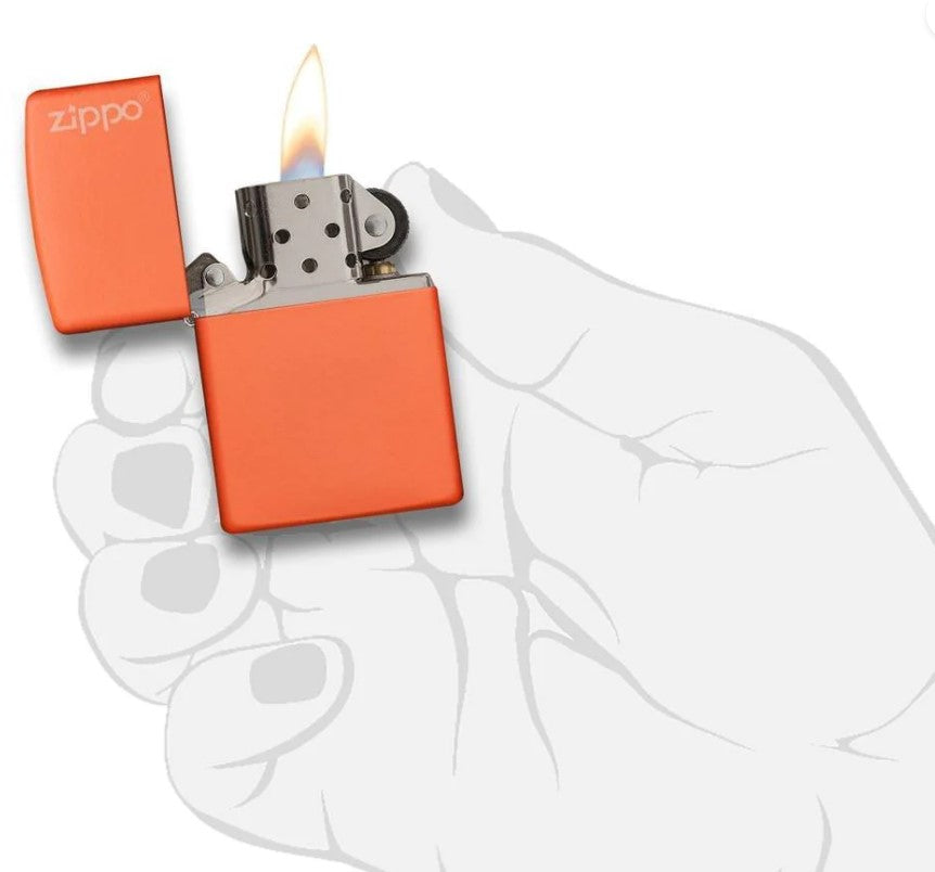 Zippo Logo Feuerzeug – Orange Matt