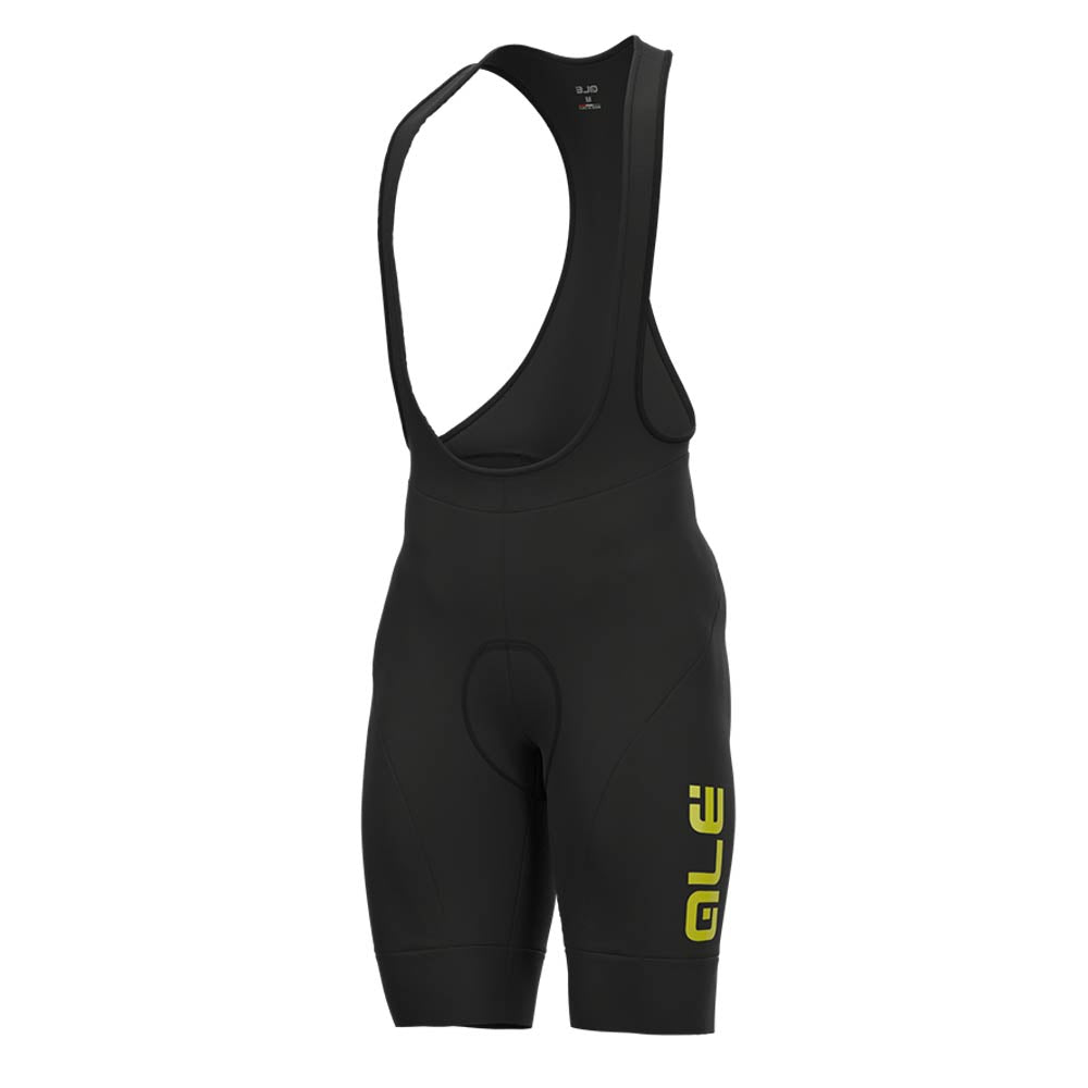 Ale Winter Solid Bibshorts Black/Yellow XS
