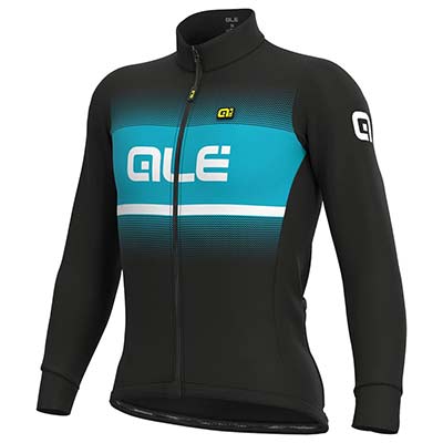 Ale Blend Solid LS Jersey Black/Turqu XS