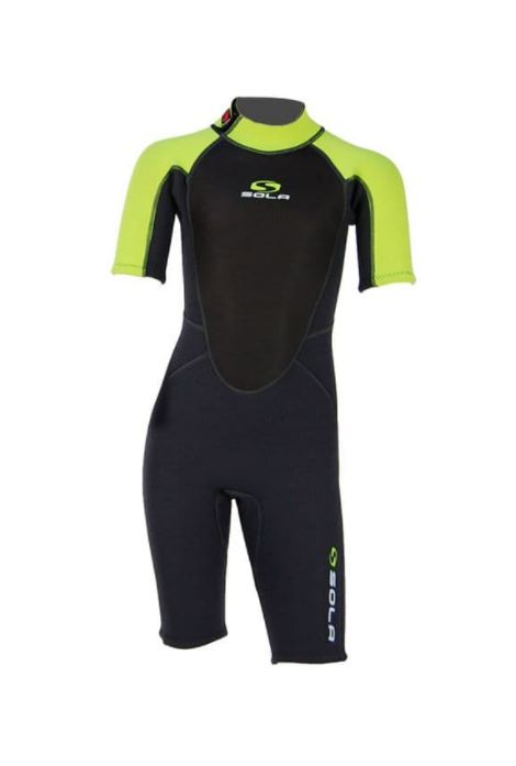 Kinder SOLA STORM 3/2 Shortie Neoprenanzug – Graphit-Grün